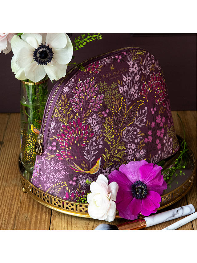 Sara Miller Bird & Florals Cosmetic Bag, Purple 2