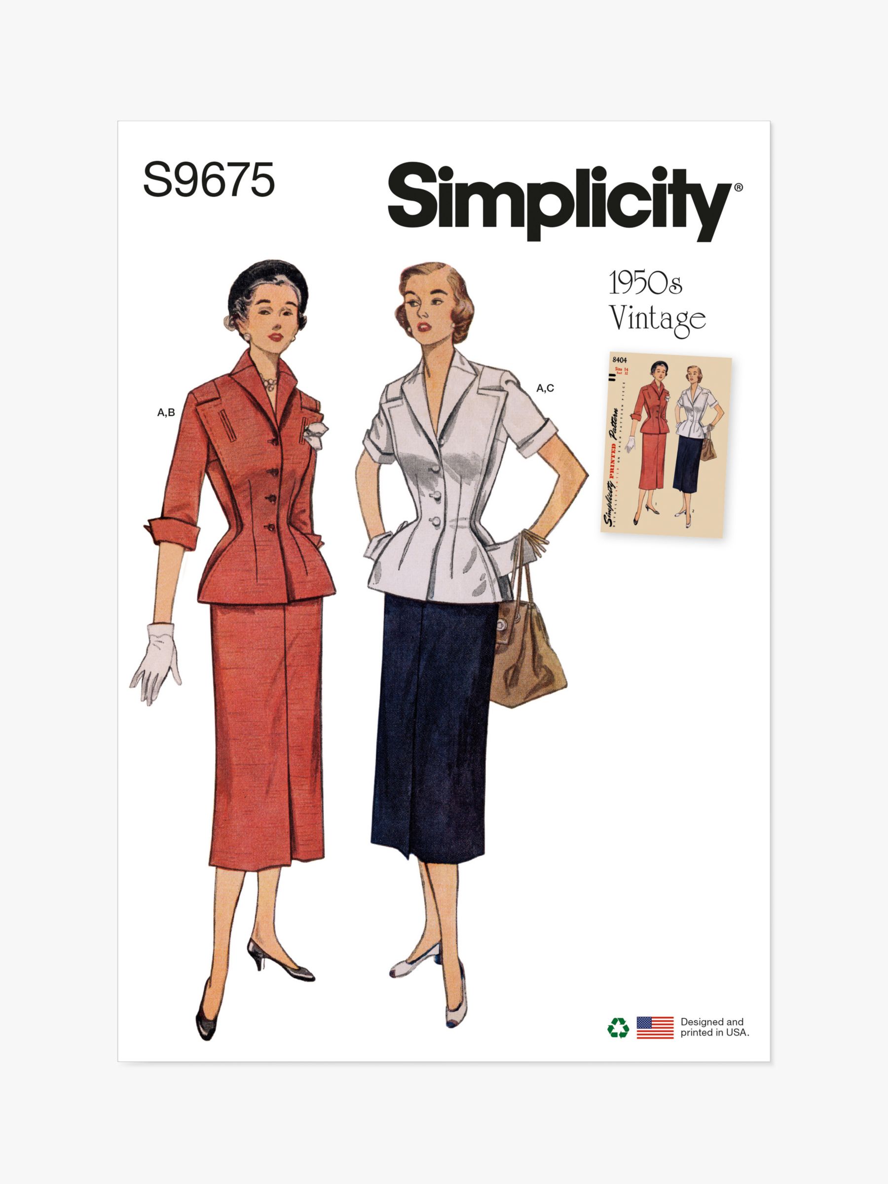 Simplicity Vintage Simplicity 1459 Vintage Fashion 1950's Women's Dress  Sewing Pattern, Sizes 16-24