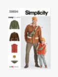 Simplicity Boys' and Men's Jacket, Vest, Hat and Crossbody Bag Sewing Pattern, S9694A