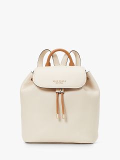 kate spade new york Sinch Medium Leather Flap Over Backpack, Milk Glass
