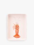 Yvonne Ellen Lobster Rectangular Stoneware Roaster, 30cm, Pink/Multi
