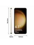 Samsung Galaxy S23 Smartphone, 8GB RAM, 6.1", Galaxy AI, 5G, SIM Free, 256GB, Cream