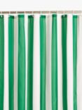 John Lewis ANYDAY Vertical Stripe Recycled Polyester Shower Curtain, Bowling Greeen