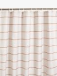 John Lewis Textured Wide Horizontal Stripe Recycled Polyester Shower Curtain, Caramel
