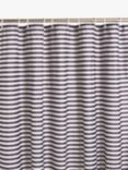 John Lewis Textured Horizontal Stripe Recycled Polyester Shower Curtain, Graphite