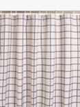 John Lewis Textured Windowpane Check Recycled Polyester Shower Curtain, Graphite