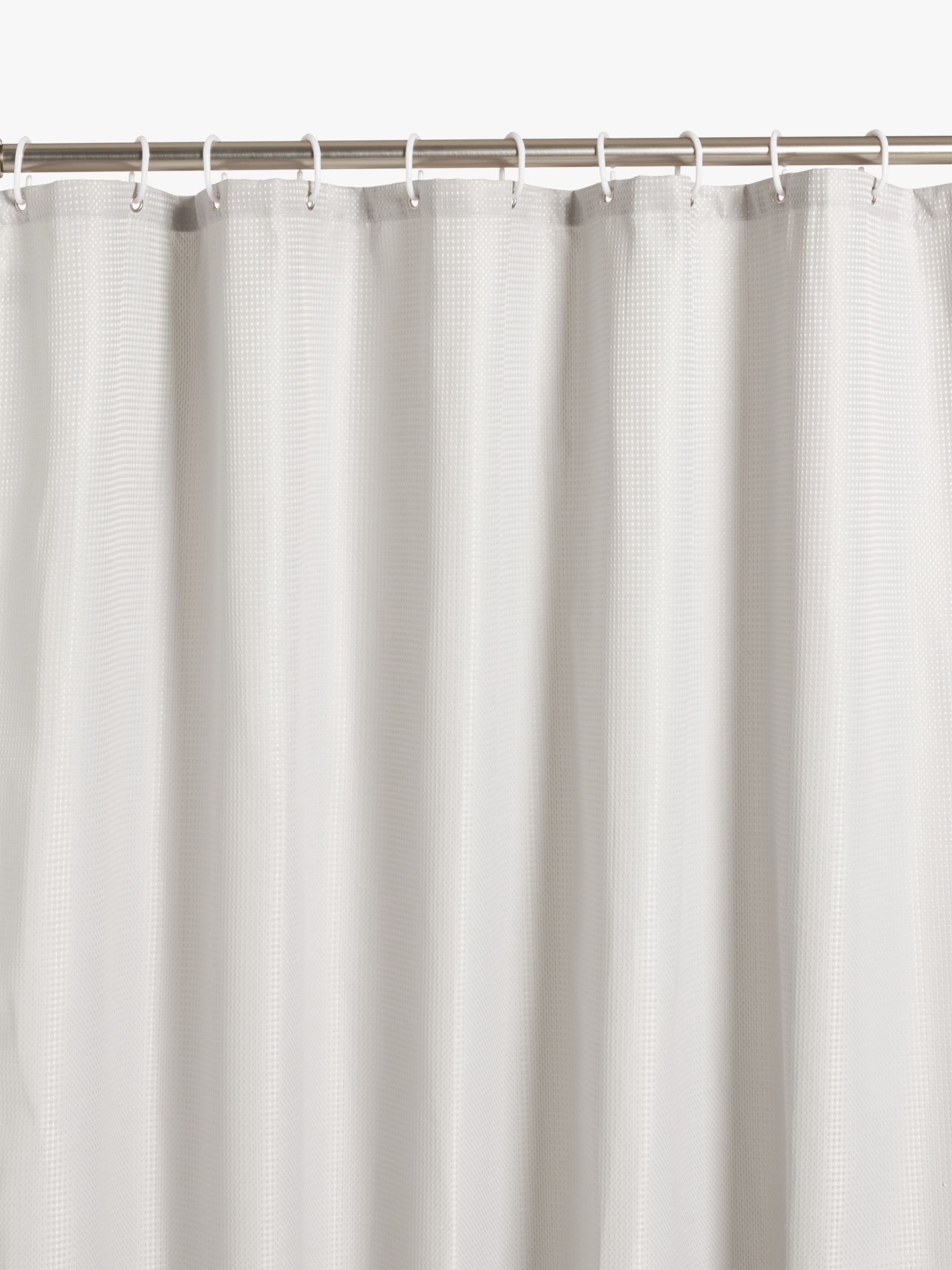 John Lewis Textured Waffle Recycled Polyester Shower Curtain, Grey