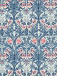 Morris & Co. Bluebell Linen Blend Furnishing Fabric, Indigo/Rose