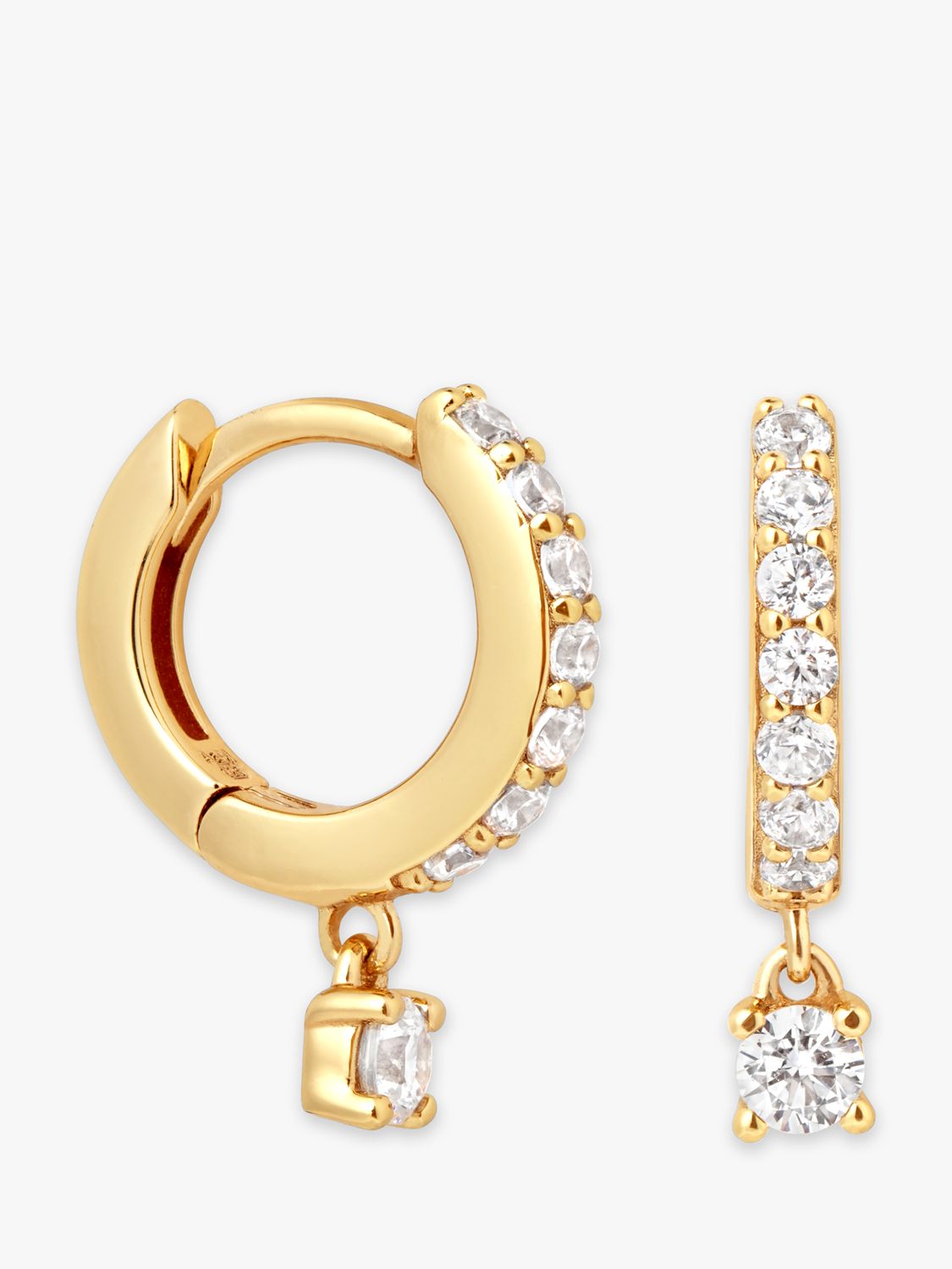 Astrid & Miyu Charm Huggie Hoop Earrings, Gold at John Lewis & Partners