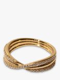 Astrid & Miyu Twisted Pave Crystal Ring, Gold