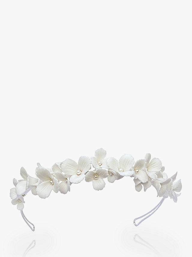 Ivory & Co. Wildflower Silver Plated Floral Tiara, Silver