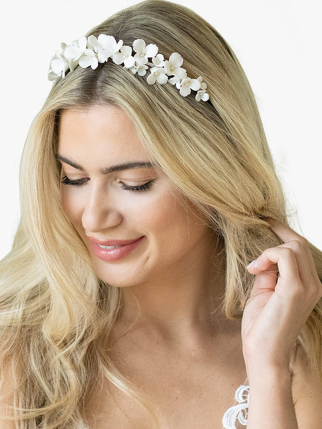 Ivory & Co. Wildflower Silver Plated Floral Tiara, Silver