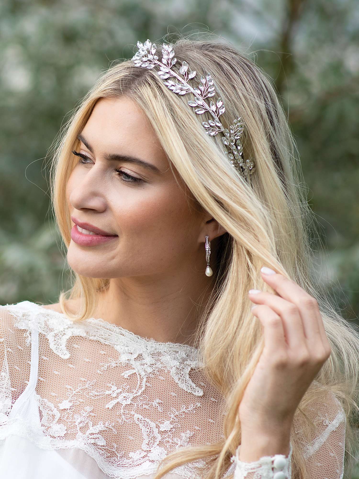 Buy Ivory & Co. Utopia Silver Plated Leafy Tiara, Silver Online at johnlewis.com