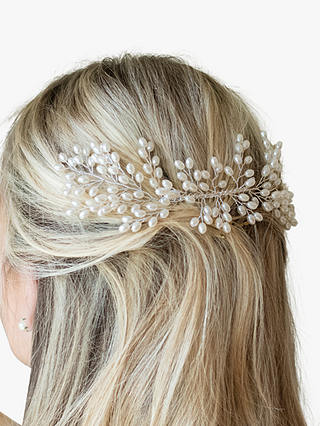 Ivory & Co. Pearl Cascade Hair Slide, Silver