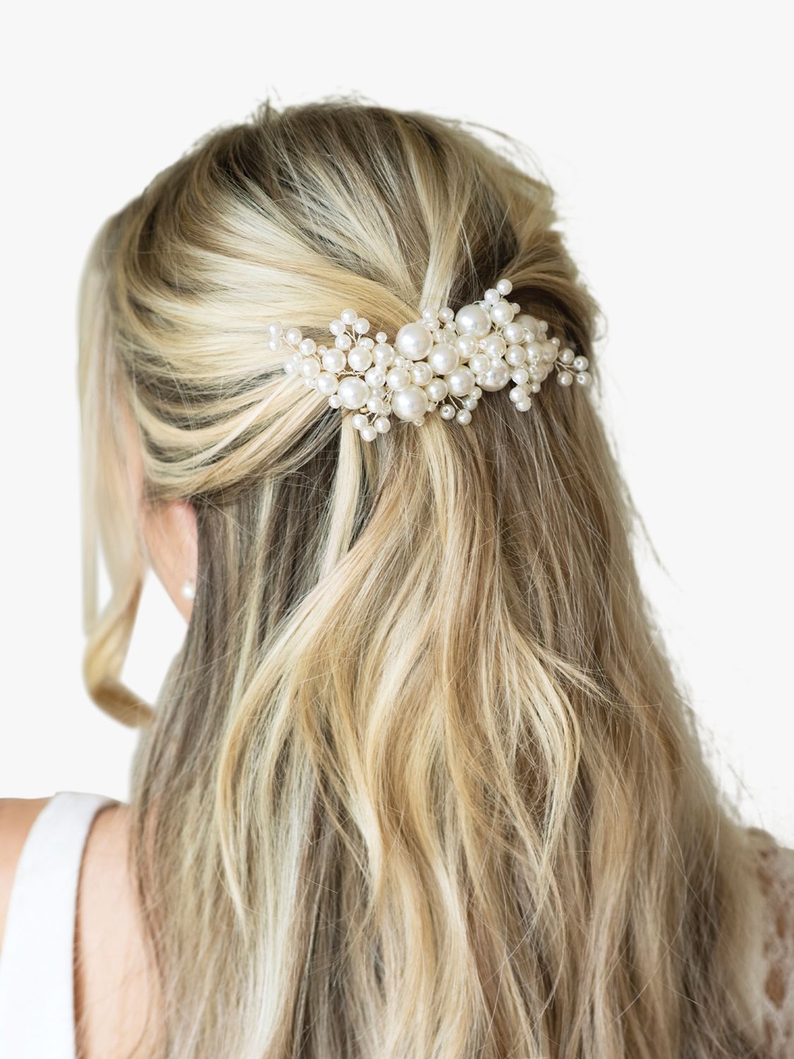 Buy Ivory & Co. Pearl Blossom Silver Plated Hair Clip, Silver Online at johnlewis.com