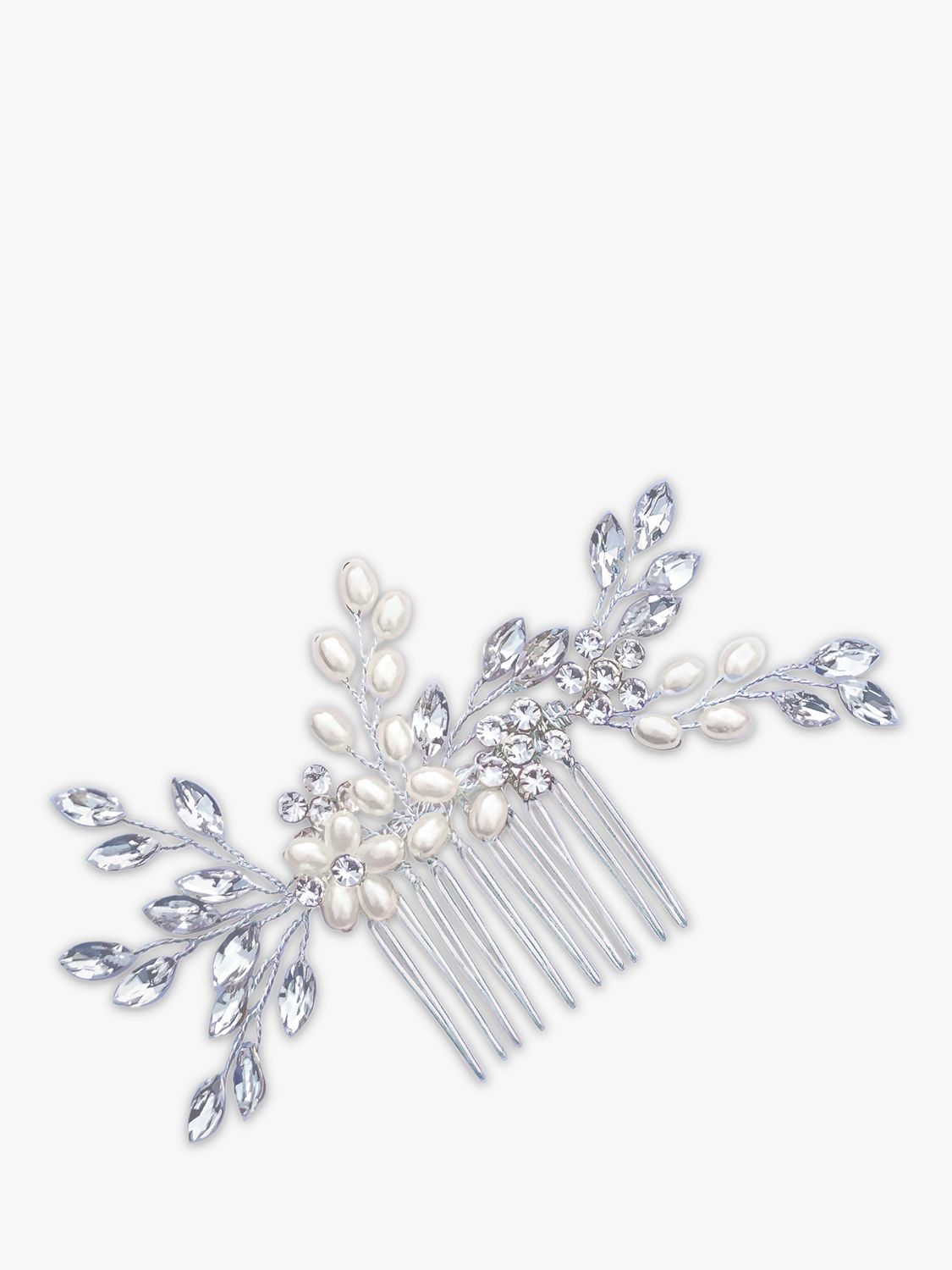 Ivory & Co. Shimmer Crystal Silver Plated Hair Slide, Silver