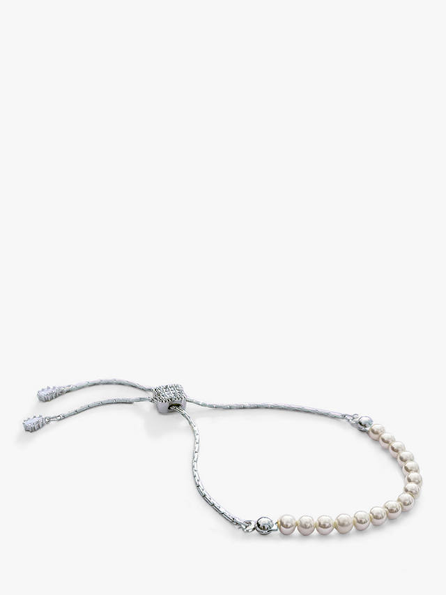 Ivory & Co. Carlisle Faux Pearl Beaded Bracelet, Silver