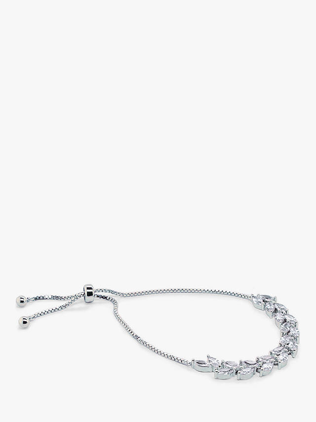 Ivory & Co. Glastonbury Crystal Leaf Bracelet, Silver