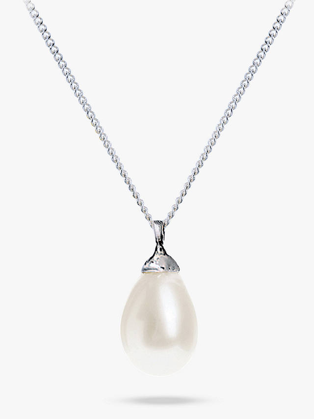 Ivory & Co. Westbury Faux Pearl Pendant Necklace, Silver