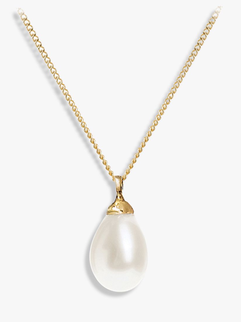Ivory & Co. Westbury Faux Pearl Pendant Necklace, Gold at John Lewis ...