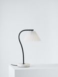 John Lewis Marble Pleat Table Lamp, Matt Black