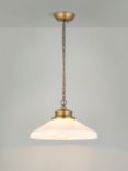 John Lewis Tula Opaline Pendant Ceiling Light, Matt Antique Brass