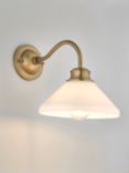 John Lewis Tula Opaline Wall Light, Matt Antique Brass