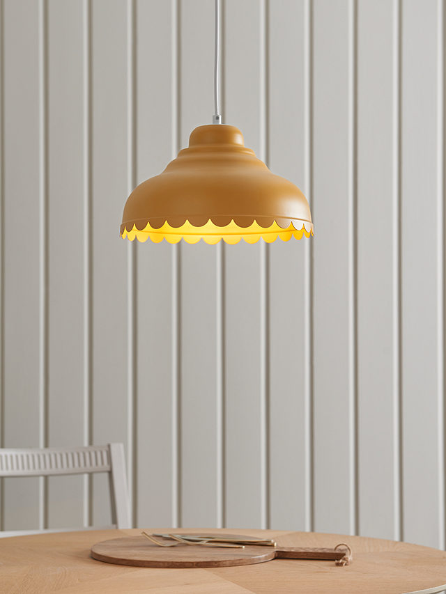 John Lewis Scallop Easy-to-Fit Ceiling Shade, Mustard