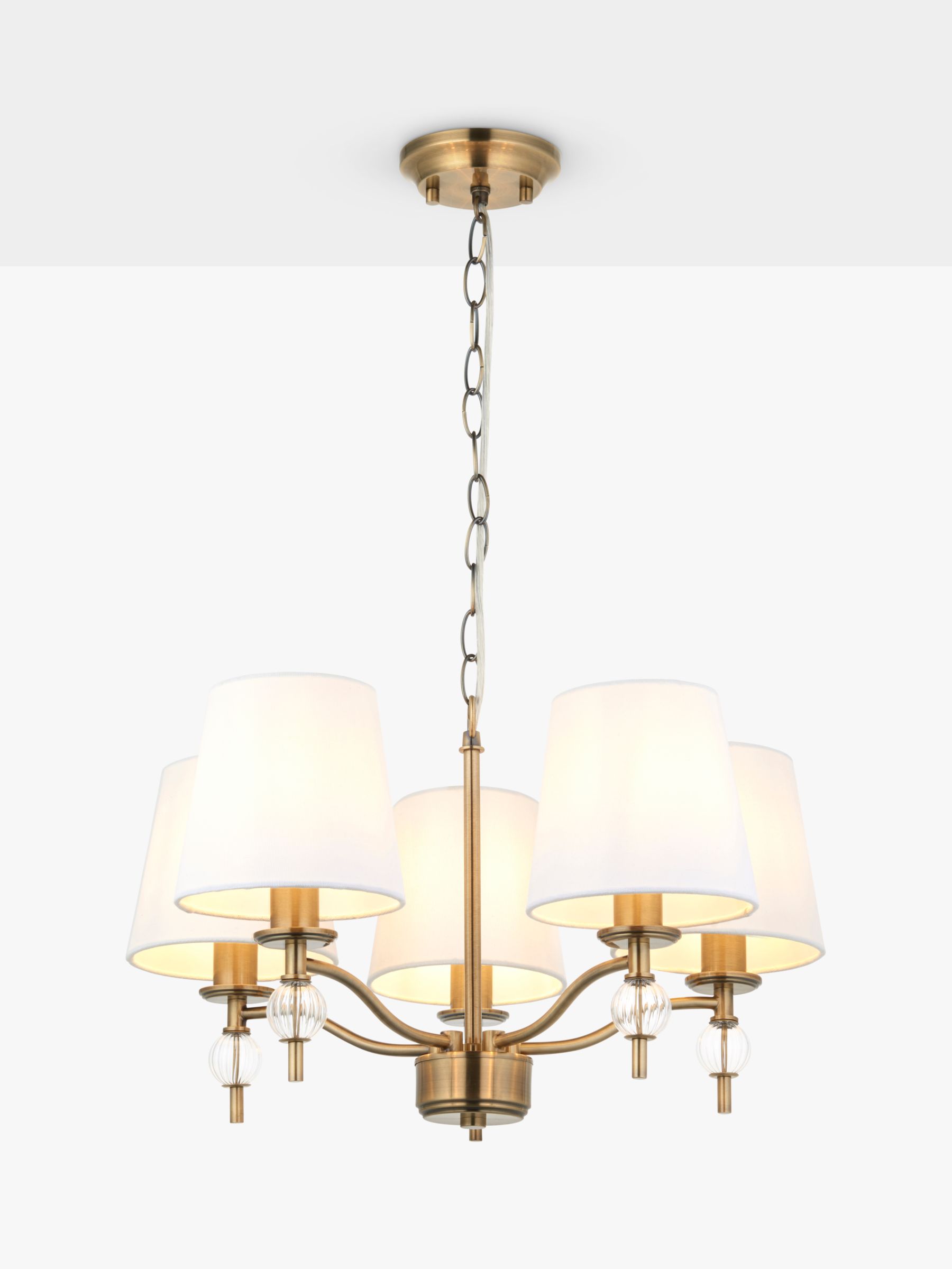 John Lewis Five Arm Brass Candelabra