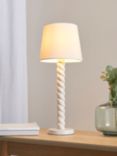John Lewis Twist Wood Table Lamp, Ivory