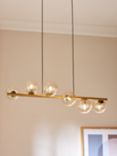 John Lewis Champagne Bubble Glass Bar Ceiling Light, Champagne/Warm Brass