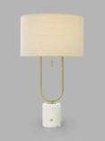 John Lewis Mid Century Dual Stem Table Lamp, White Marble/Brass