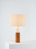 John Lewis Stack Marble Tall Table Lamp, Walnut/White