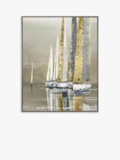 Adelene Fletcher - 'Golden Sails' Framed Canvas Print, 102.5 x 82.5cm, Brown/Gold