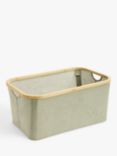 John Lewis Bamboo Rim Open Storage Basket, Sage