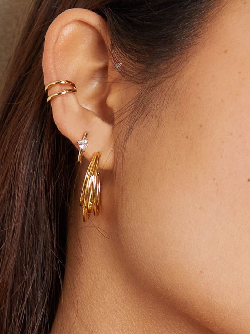 Buy Astrid & Miyu Simple Double Row Single Ear Cuff Earring, Gold Online at johnlewis.com