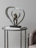 Libra Interiors Love Sculpture In Circular Heart, Metallic Bronze