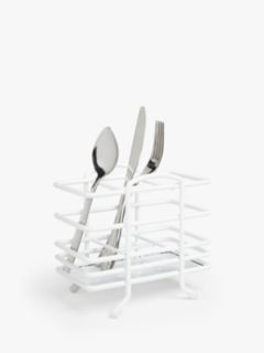 John Lewis ANYDAY Wire Cutlery Basket, White