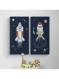 John Lewis Outer Space Rocket Wall Art Canvas, Set of 2, 60 x 30cm