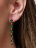 Jon Richard Cubic Zirconia Linear Pear Drop Earrings, Gold Green