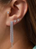 Jon Richard Rhodium Plated Cubic Zirconia Shower Drop Earrings, Silver