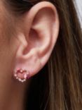 Jon Richard Cubic Zirconia Open Heart Stud Earrings, Rose Gold