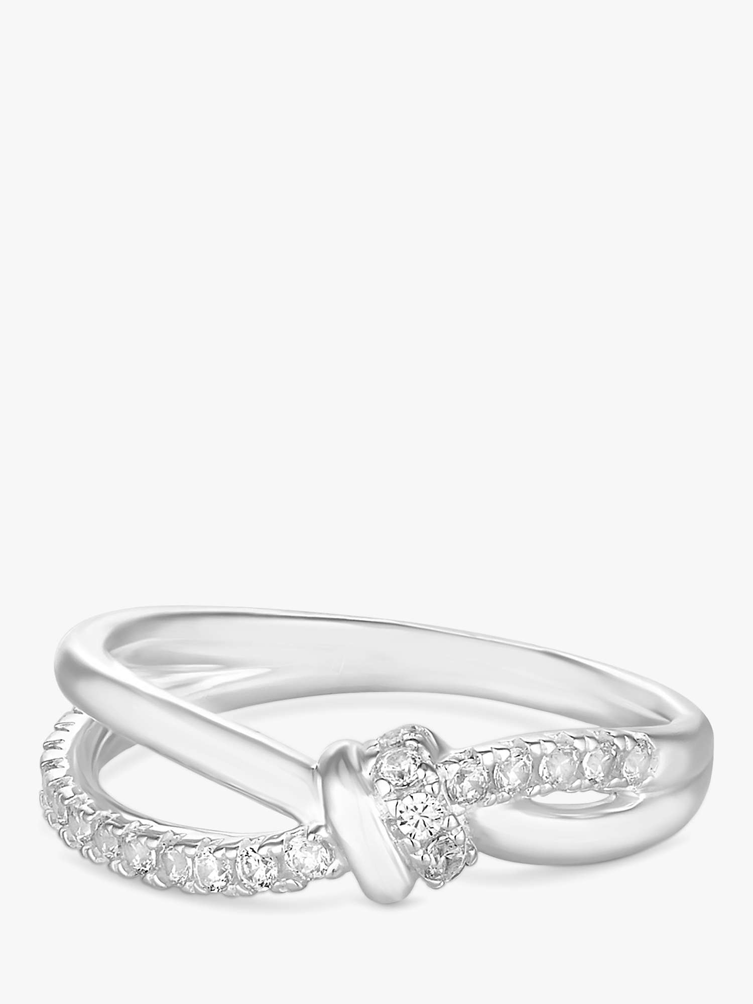 Buy Simply Silver Cubic Zirconia Knot Ring, Silver Online at johnlewis.com