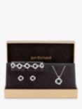 Jon Richard Twist Polished and Pave Jewellery Set, Silver