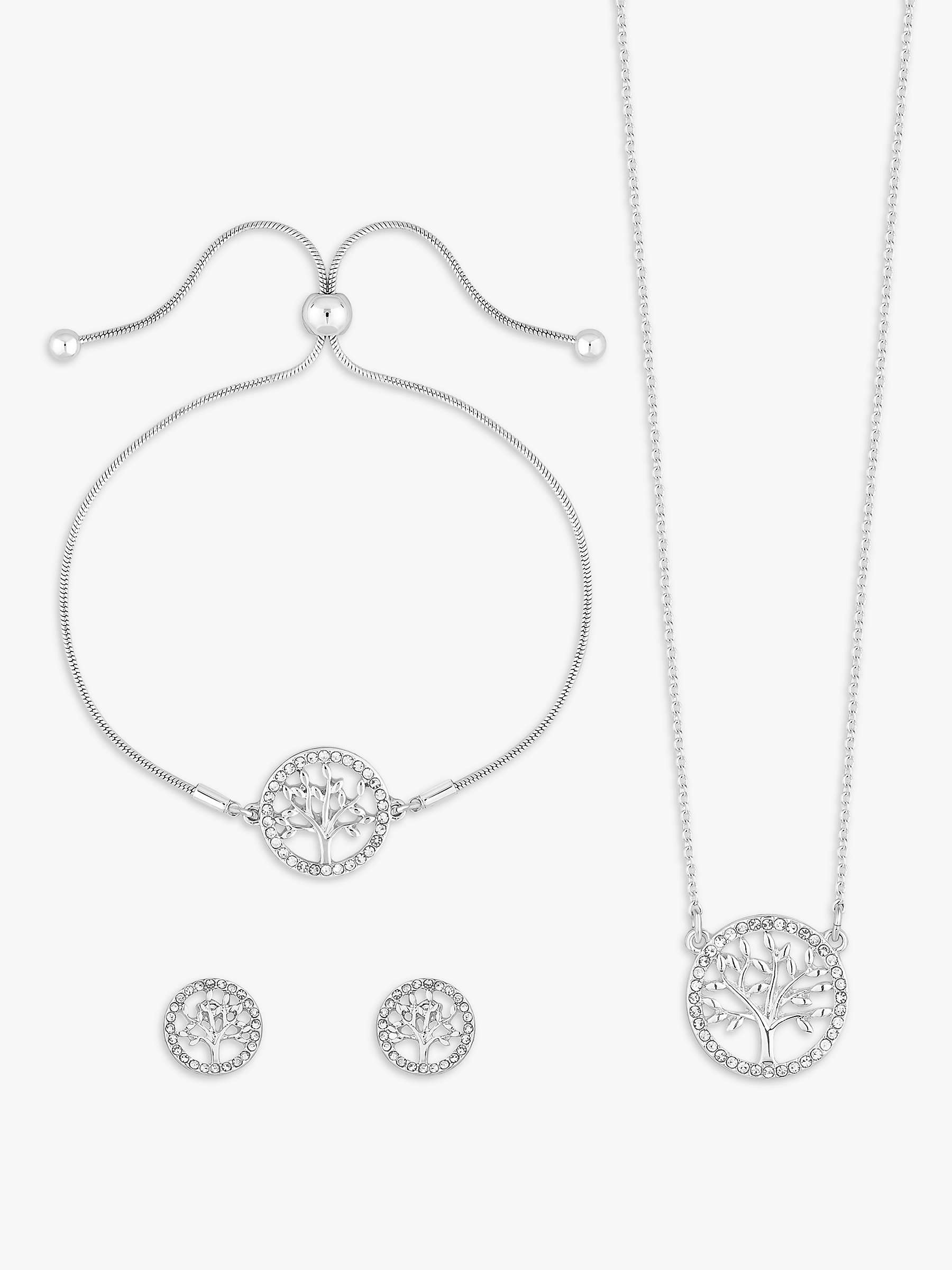 Buy Jon Richard Crystal Tree of Love Jewellery Set, Silver Online at johnlewis.com