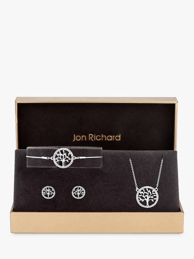 Jon Richard Crystal Tree of Love Jewellery Set, Silver