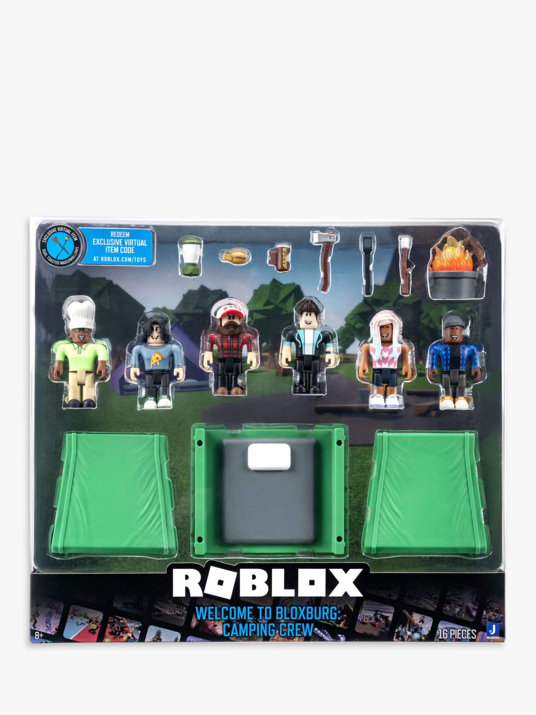 Roblox Action Collection - Welcome to Bloxburg: Camping Crew  Playset [Includes Exclusive Virtual Item] : Toys & Games