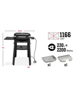Weber Lumin Compact Electric BBQ with Stand, Black