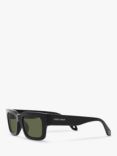 Armani Exchange AR8184U Men's Polarsied Rectangular Sunglasses, Black