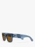Ray-Ban RB0840S Unisex Mega Wayfarer Sunglasses, Transparent Blue